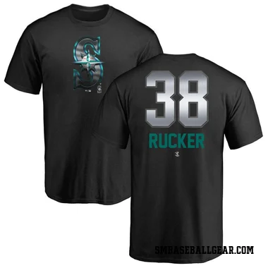 Black Men's Michael Rucker Seattle Mariners Midnight Mascot T-Shirt -