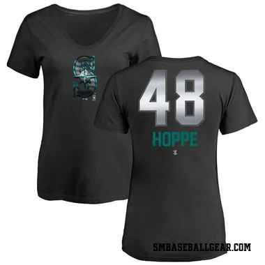 Black Women's Alex Hoppe Seattle Mariners Midnight Mascot V-Neck T-Shirt -