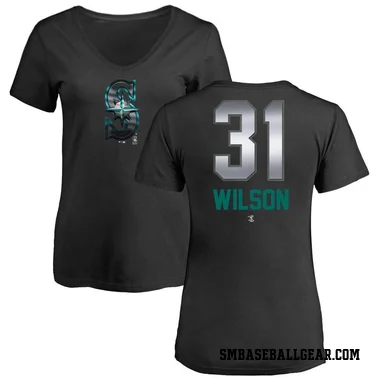 Black Women's Weston Wilson Seattle Mariners Midnight Mascot V-Neck T-Shirt -