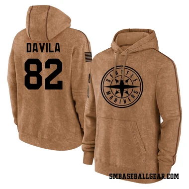 Brown Men's Nick Davila Seattle Mariners 2023 Salute to Service Club Pullover Hoodie