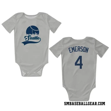 Gray Seattle Mariners Colt Emerson   Newborn & Infant Bodysuit