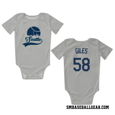 Gray Seattle Mariners Ken Giles   Newborn & Infant Bodysuit
