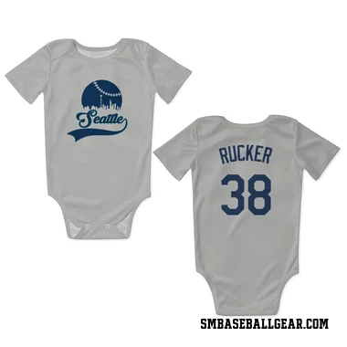Gray Seattle Mariners Michael Rucker   Newborn & Infant Bodysuit