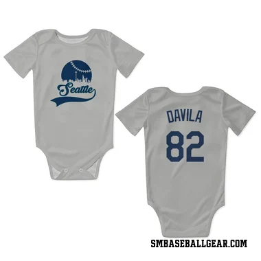 Gray Seattle Mariners Nick Davila   Newborn & Infant Bodysuit