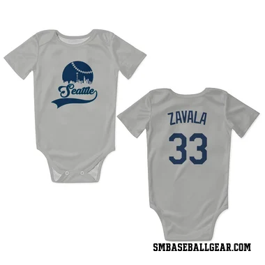 Gray Seattle Mariners Seby Zavala   Newborn & Infant Bodysuit
