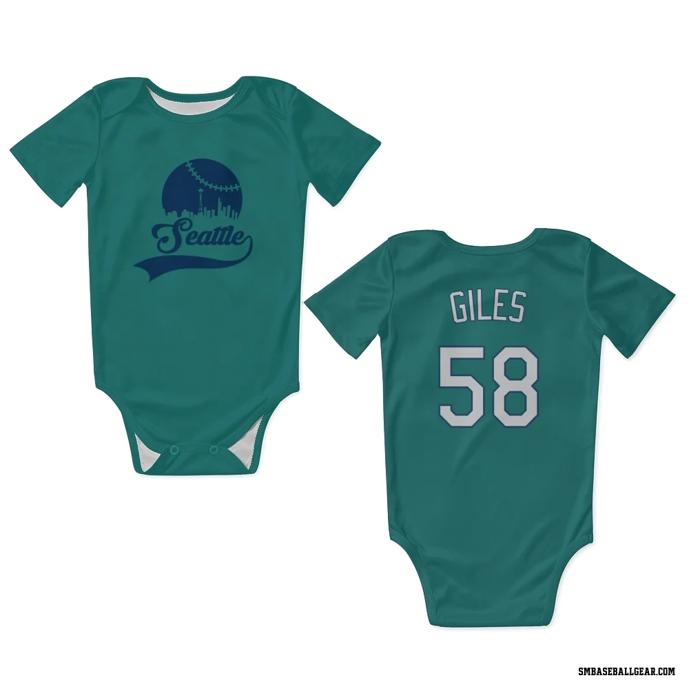 Green Seattle Mariners Ken Giles   Newborn & Infant Bodysuit