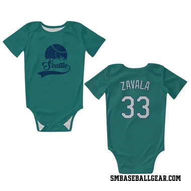 Green Seattle Mariners Seby Zavala   Newborn & Infant Bodysuit
