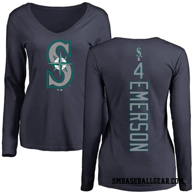 Navy Women's Colt Emerson Seattle Mariners Backer Slim Fit Long Sleeve T-Shirt -