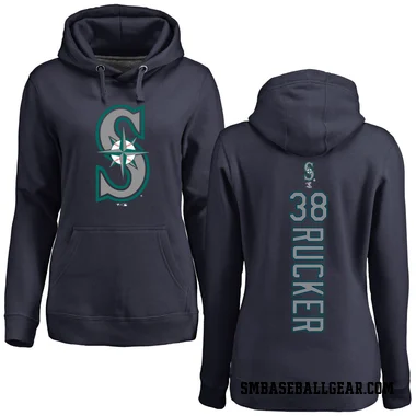 Navy Women's Michael Rucker Seattle Mariners Backer Pullover Hoodie