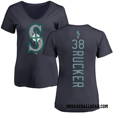 Navy Women's Michael Rucker Seattle Mariners Backer Slim Fit T-Shirt -
