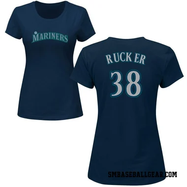 Navy Women's Michael Rucker Seattle Mariners Roster T-Shirt -