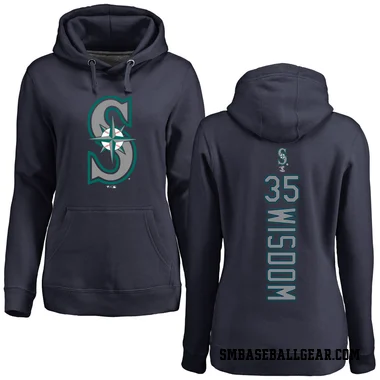 Navy Women's Patrick Wisdom Seattle Mariners Backer Pullover Hoodie