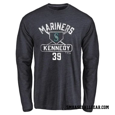 Navy Youth Buddy Kennedy Seattle Mariners Base Runner Long Sleeve T-Shirt -