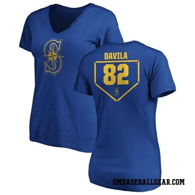 Royal Women's Nick Davila Seattle Mariners RBI Slim Fit V-Neck T-Shirt -
