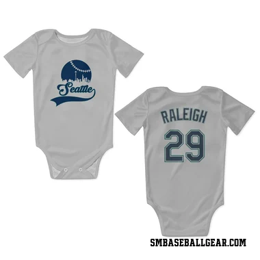 White Seattle Mariners Cal Raleigh   Newborn & Infant Bodysuit