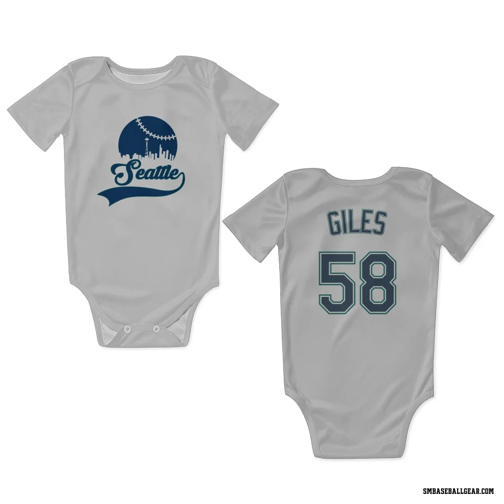 White Seattle Mariners Ken Giles   Newborn & Infant Bodysuit