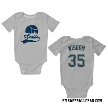 White Seattle Mariners Patrick Wisdom   Newborn & Infant Bodysuit