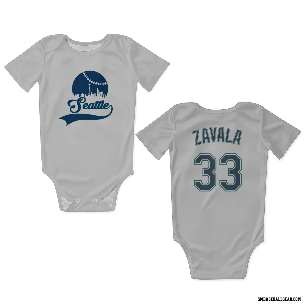 White Seattle Mariners Seby Zavala   Newborn & Infant Bodysuit
