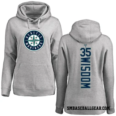 Women's Patrick Wisdom Seattle Mariners Ash Backer Pullover Hoodie